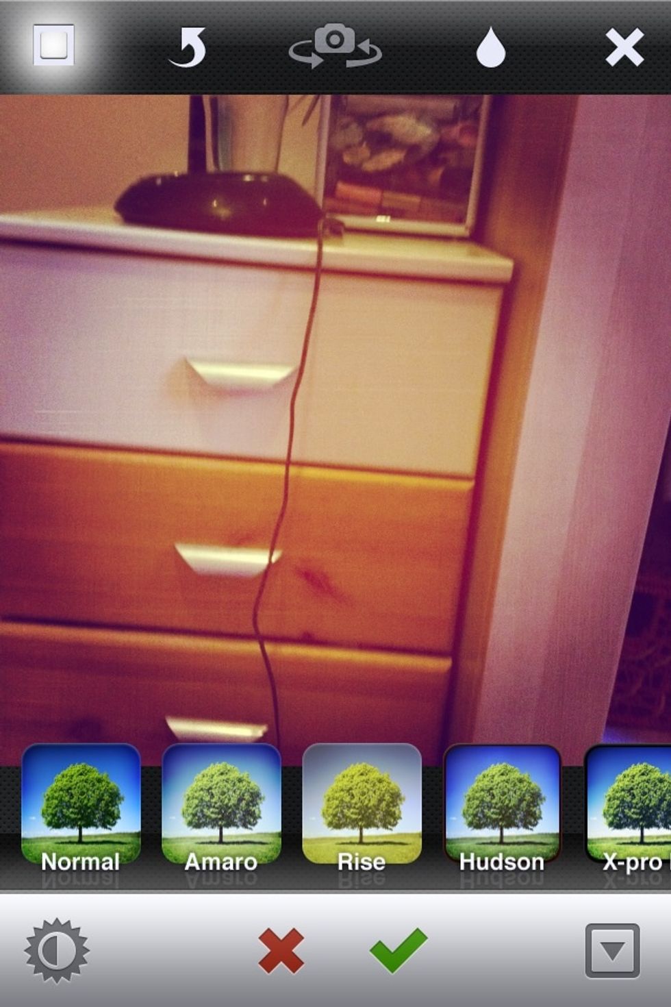 Instragram border Press the button in the top left corner and flick through the effects until you find one which suits your photograph.