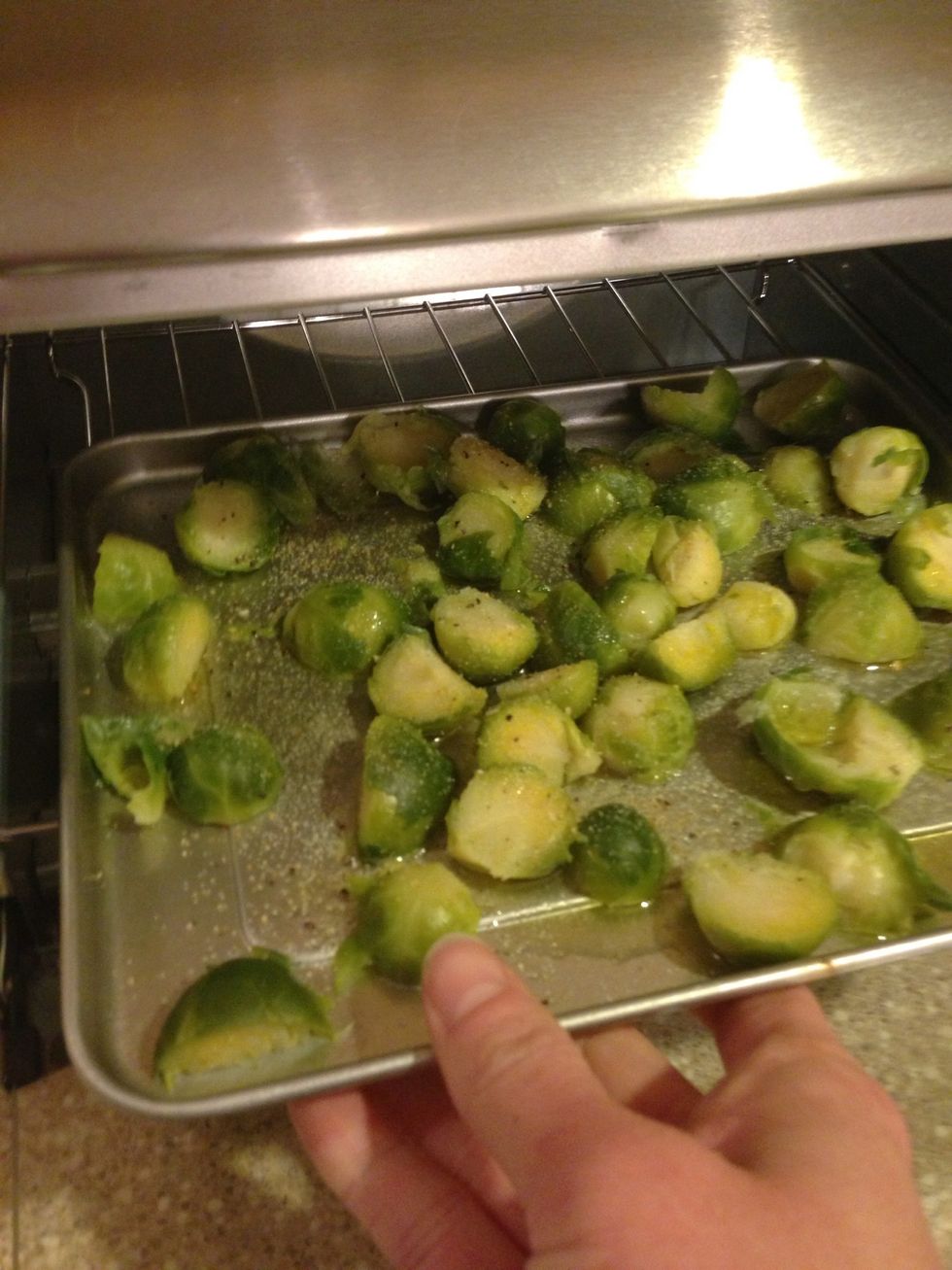 Into the oven... Don't be afraid of the heat... I have it on 450 degrees