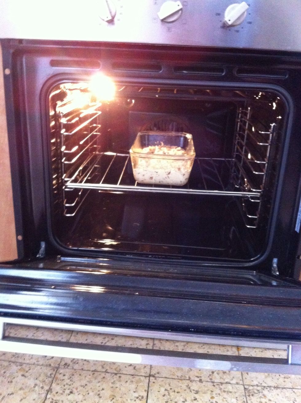 Into the oven for 50-60 minutes.