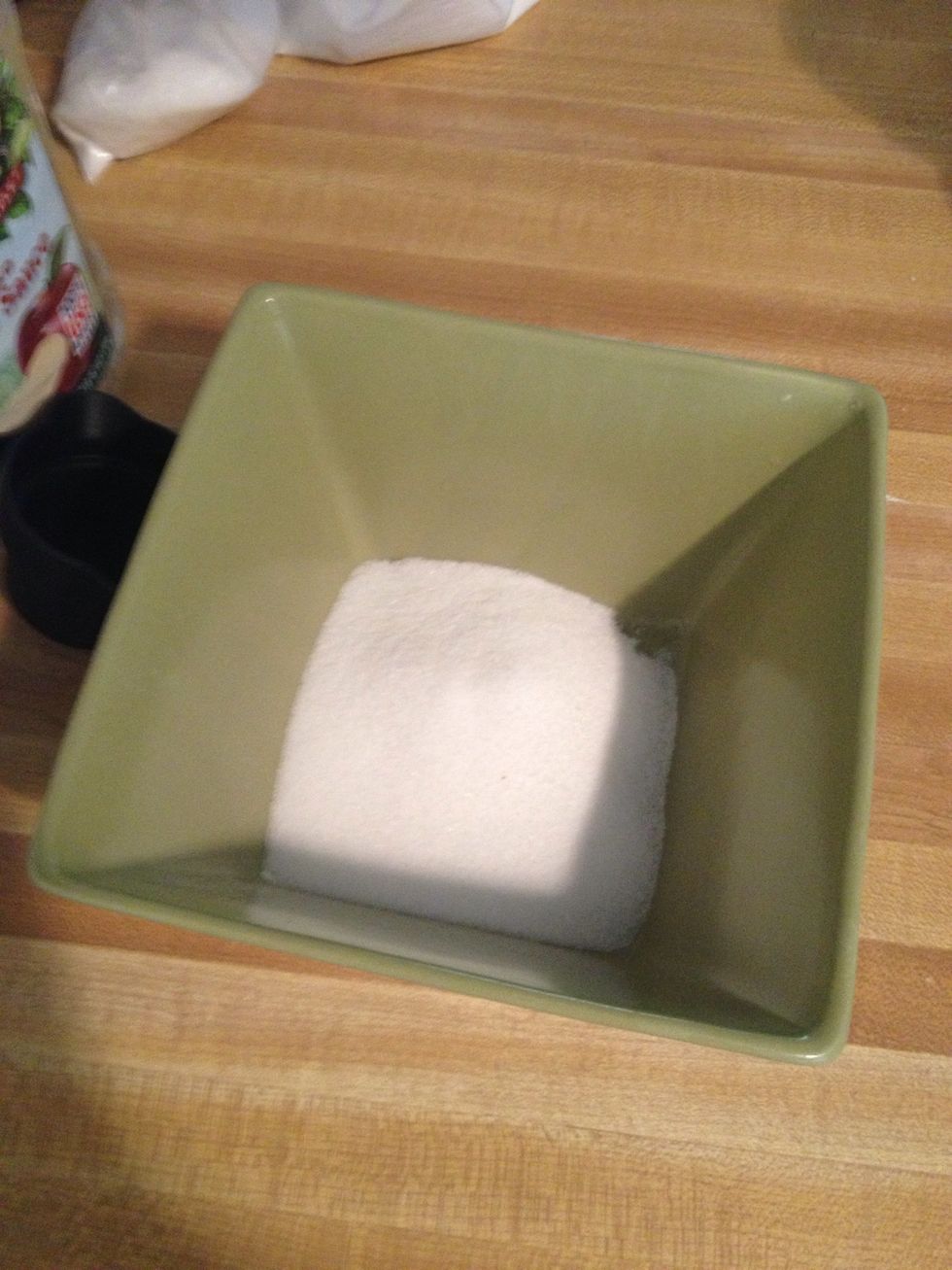 Into this new bowl, where all the wet ingredients will go. You'd ideally get a round bowl but hey, whatever you've got!