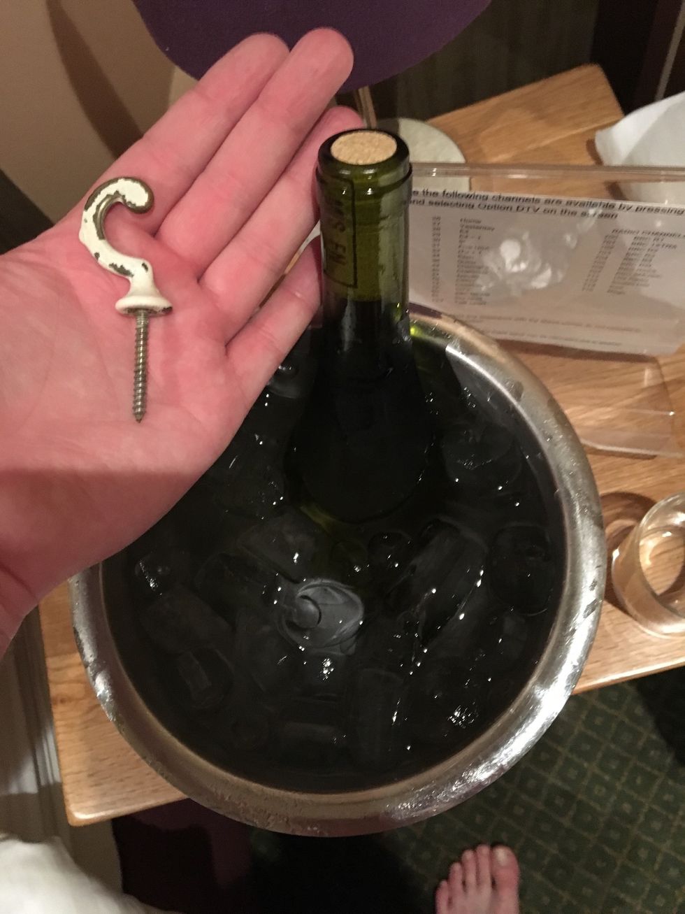 Introduce hook to cork in wine