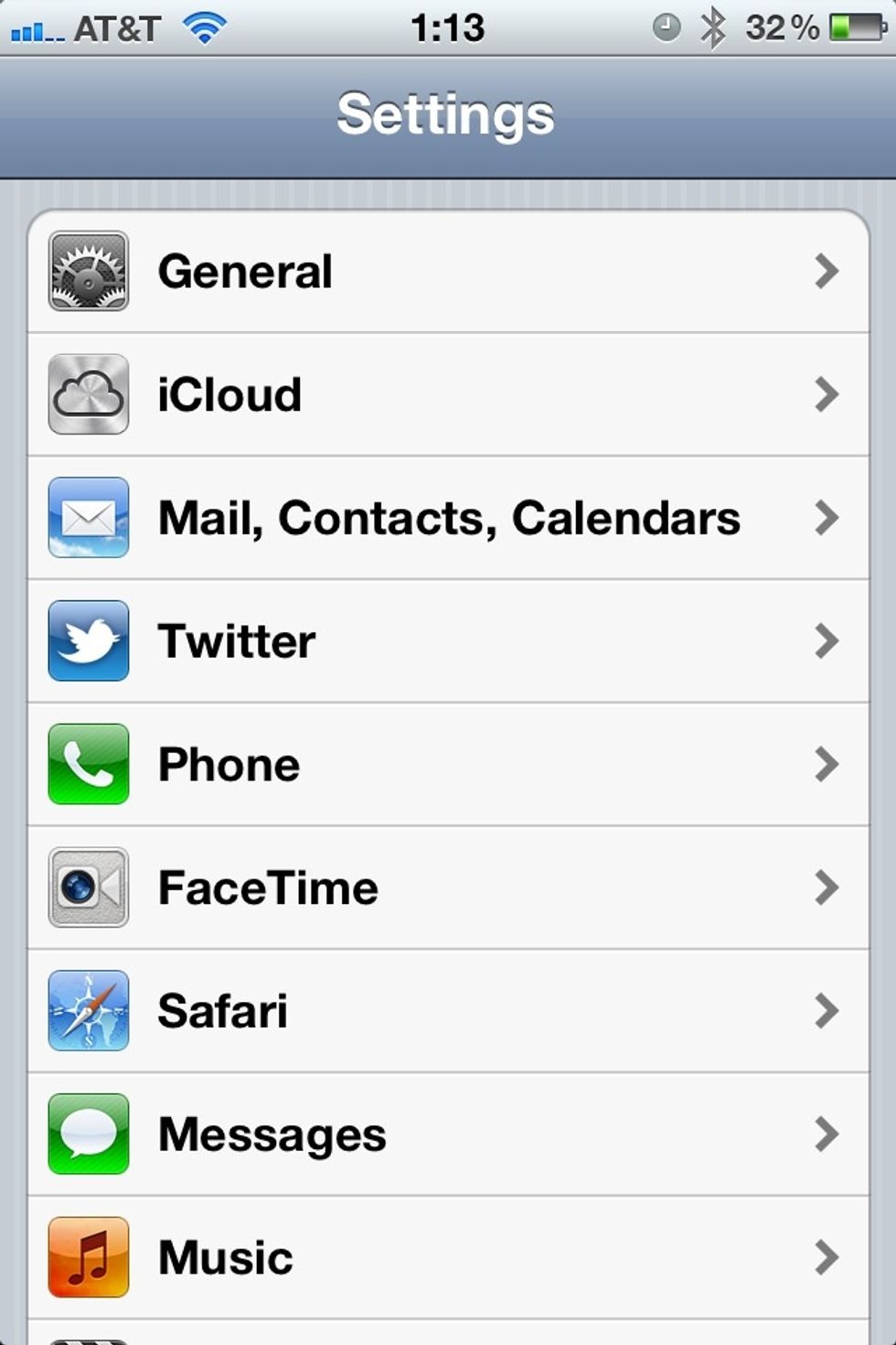 Ir a General dentro de Settings.