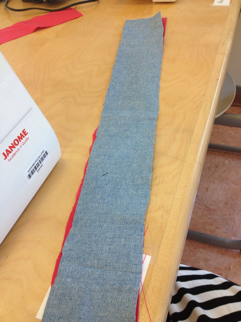 Iron in interfacing on straps.