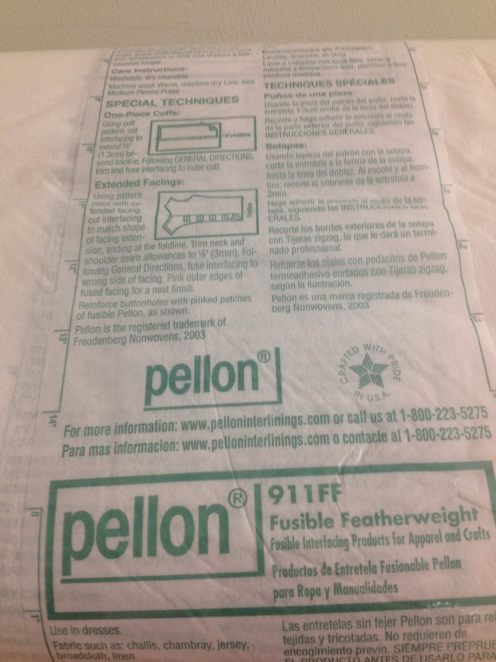 Iron interfacing into outer fabric. Interfacing goes on the wrong side of fabric. Sticky side always down(touching fabric not iron).