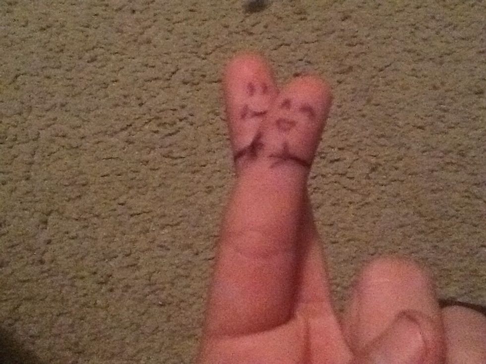 Is this cute?!?i made it when then i was in class i wanted to make a zombie(back one) eating the girl(front finger)but i ended up just making a boy and girl one but its still cute