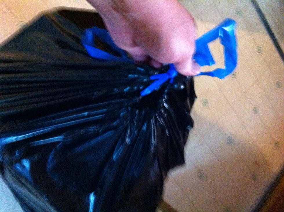 Is trash bag full? Take it out. Yes .. Go on..