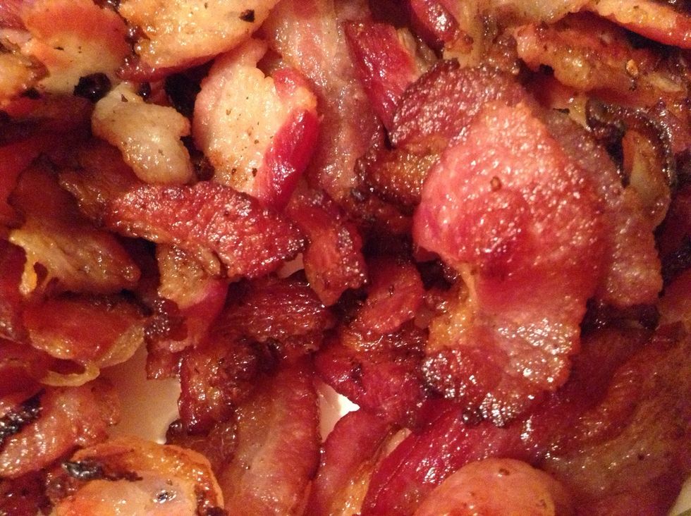 Isn't she glorious?! ( set aside for a later step ); you want your bacon to be semi-crisp but still retain its meatiness as we're not going for bacon and eggs here