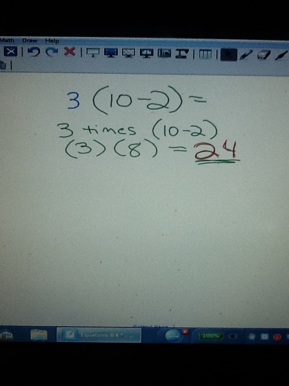 It also works with subtraction in the parentheses.