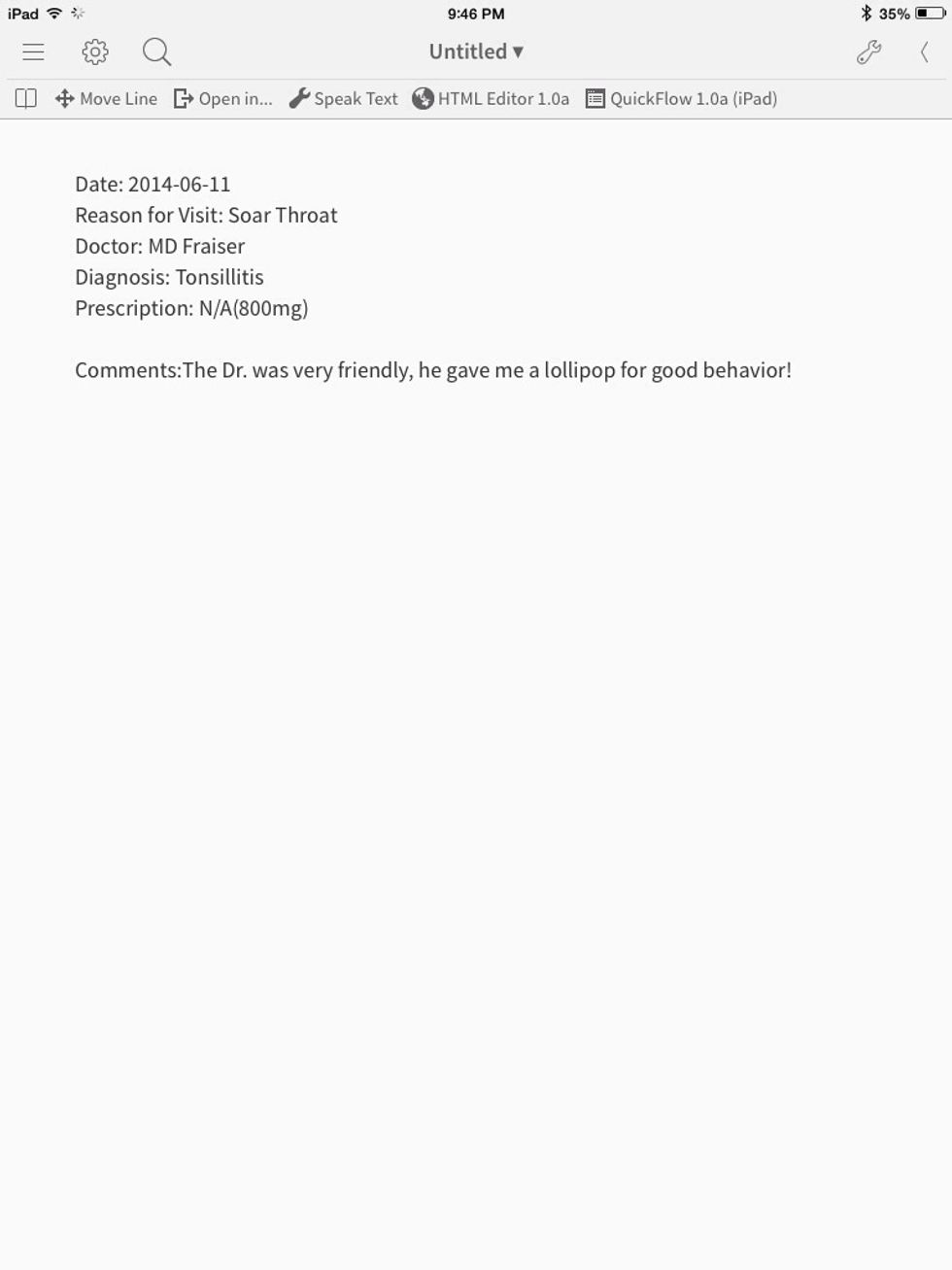 It automatically generates this report, which I can email or print using my custom "QuickFlow app"