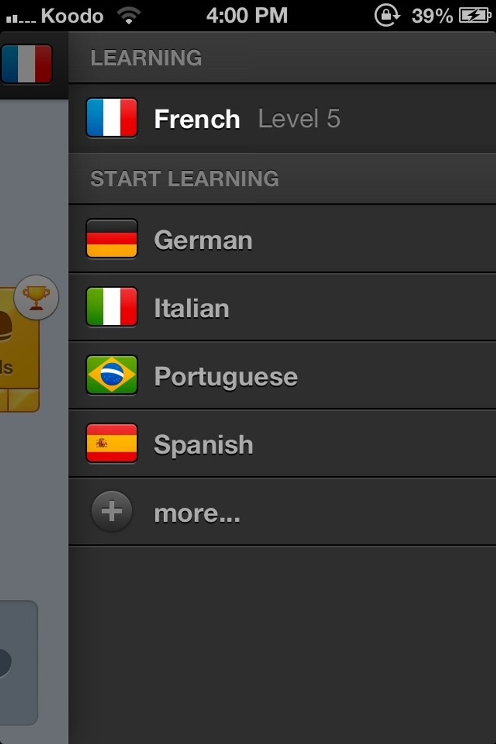 It comes with many different languages! I'm learning French :)