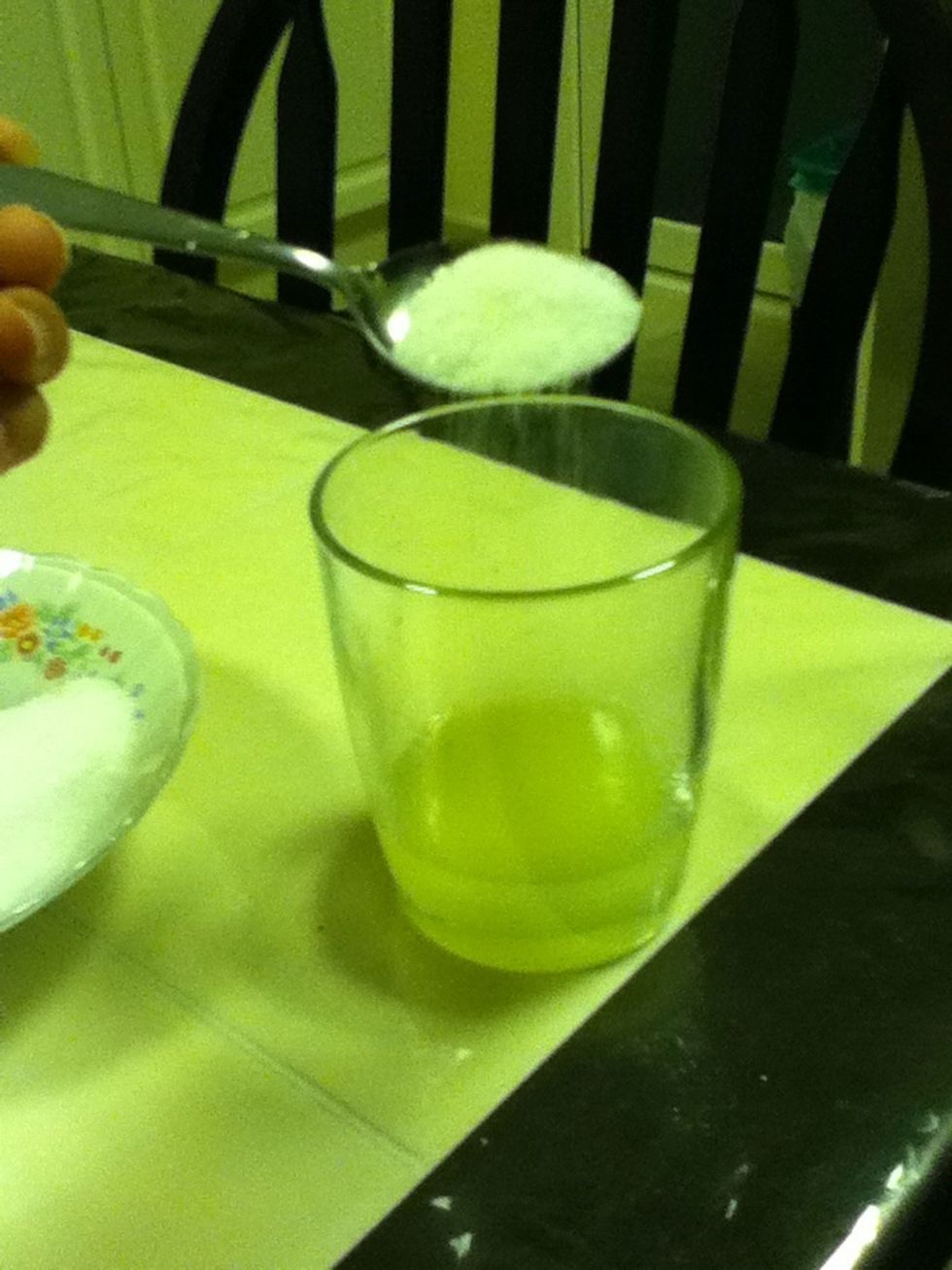 It depends on yourself how much sugar you want to add but for myself i mainly use 5 tablespoon of sugar