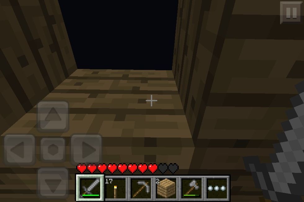 It does delete the block above it though