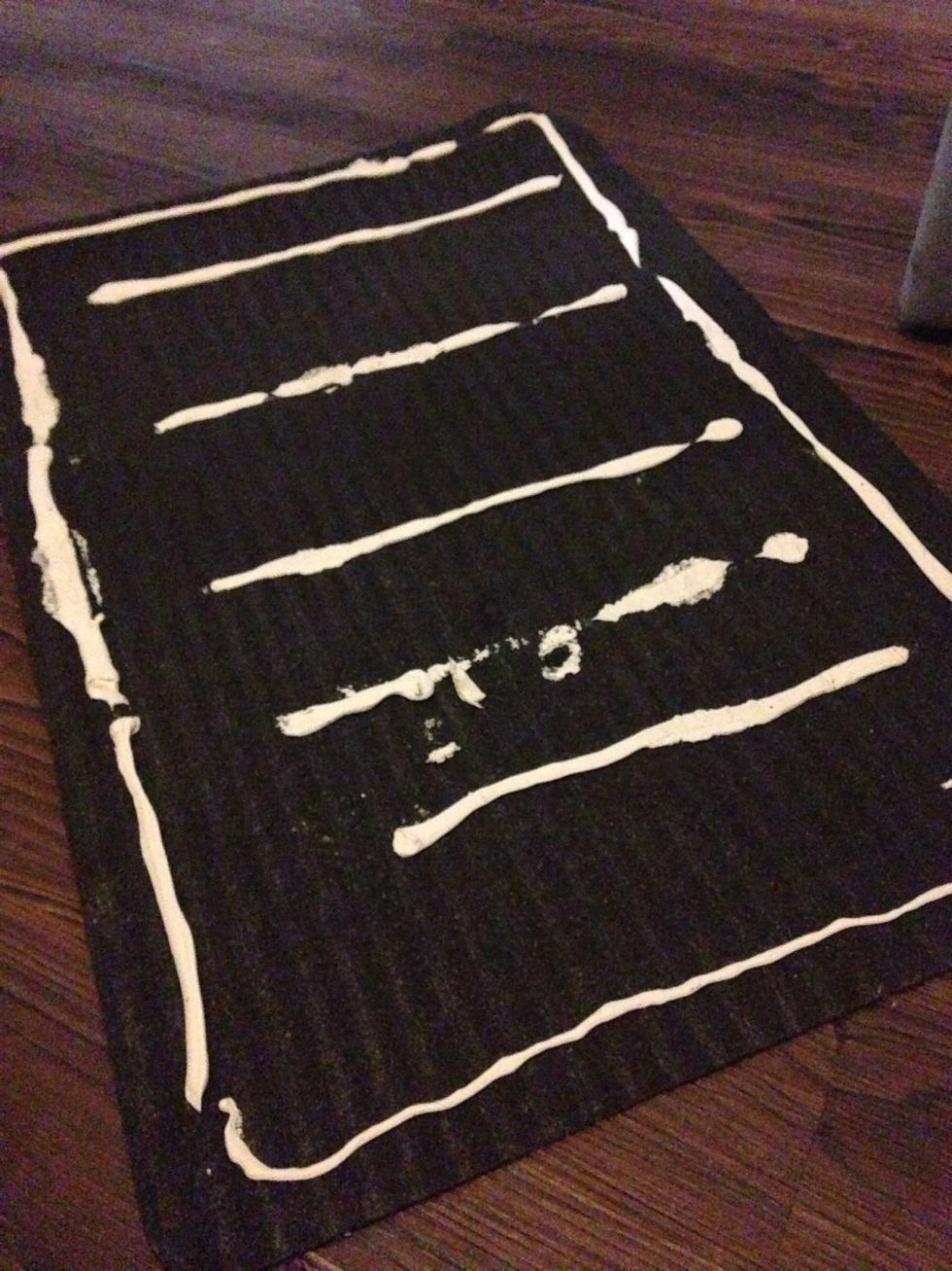 It doesn't have to be pretty since this will be on the under side of the mat. Be sure to let it dry completely.