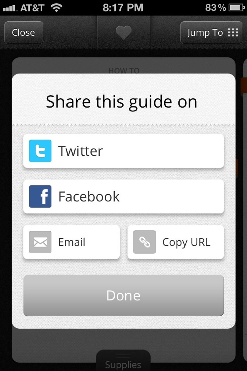 It gives you some sharing options. I just pushed done and, not just a clever name, I was done!