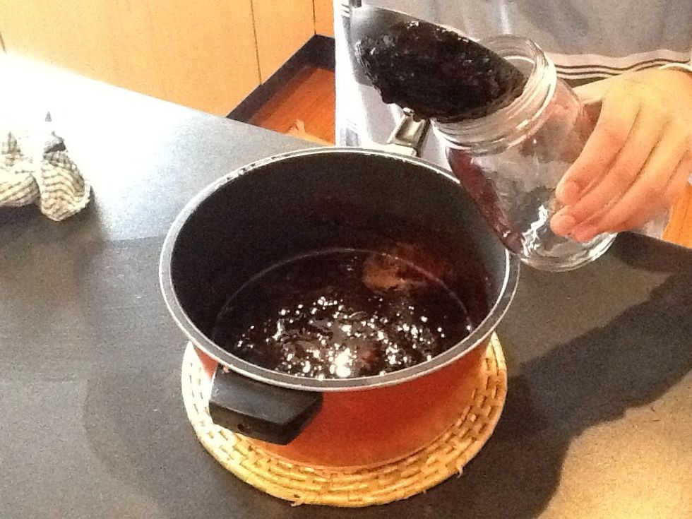 It is being put in the jar