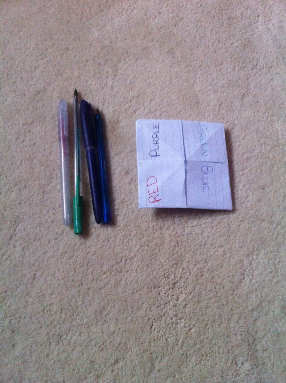 It is easier if you open it back out to write on. I have finished writing on the colours