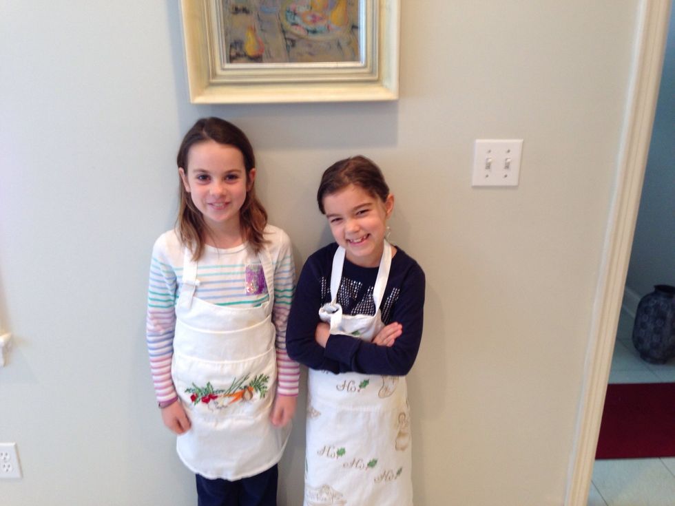 It is essential to have capable assistants. Meet mine: Hadley and Hildegard. In this scenario , you are the assistants. Your mom should be Chef. Your father is going to be busy shopping.