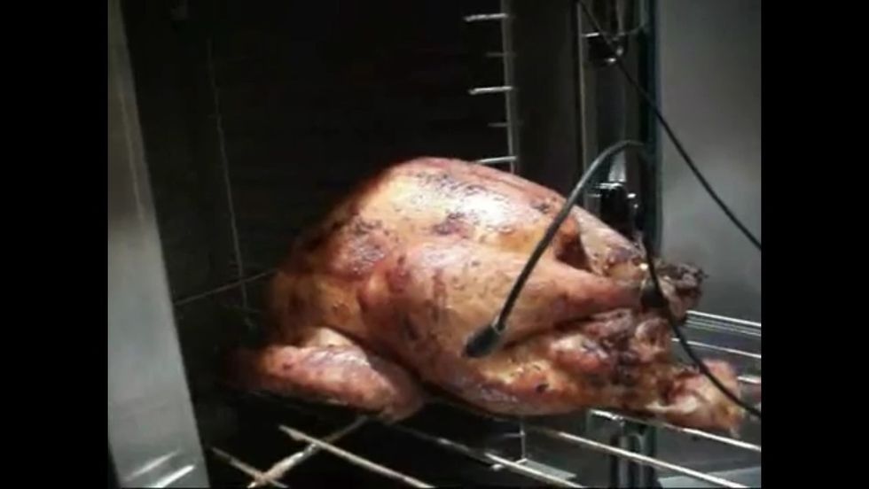 It is important to let the turkey rest in the oven for at least 4 hours on hold mode. You can even go overnight. Open the door and voila!