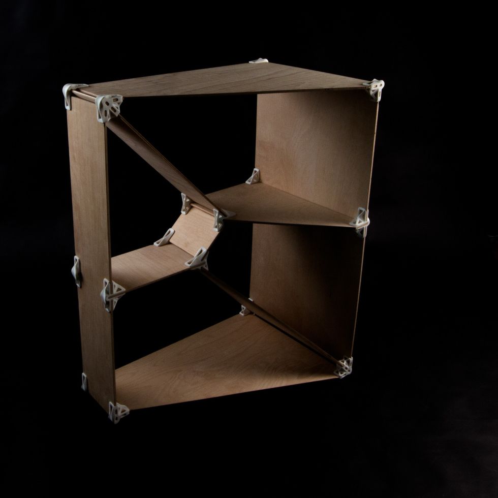 It is now possible to build furniture, installations, partitions and anything else. It only depends on your creativity. With the joint designs a 3D printers you can build bigger furnitures.