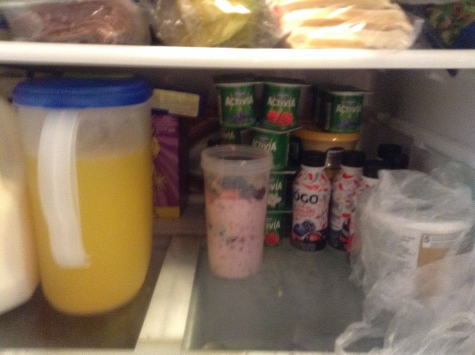 It is put into the fridge