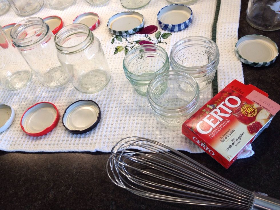 It is time to fill your jars with jam!  Fill each jar, leaving 1/4" space at the top of the jar before screwing your lid on tightly.