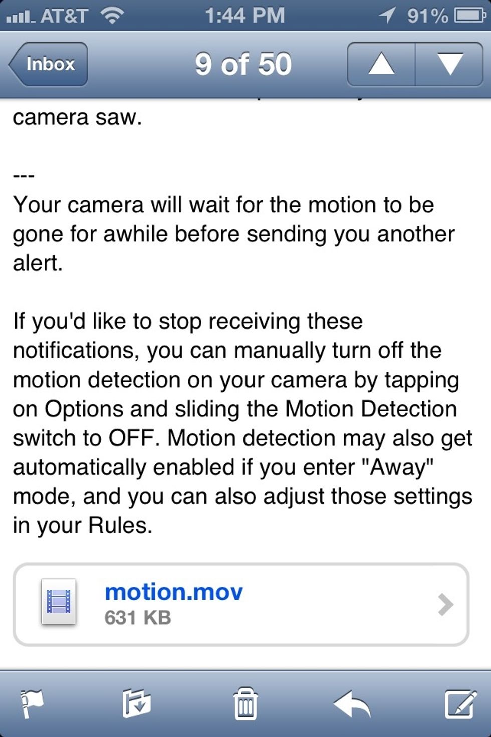 It'll also email you a short video of the motion it detected. Think about this. If it caught someone breaking into your home or stealing something. The short video could be evidence.