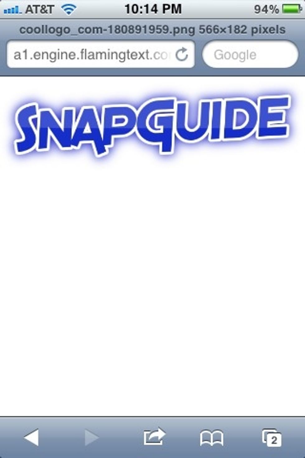 It'll open in a new page in safari. The image will be a .PNG image because you have a transparent background. More on why this is important to know in a moment.