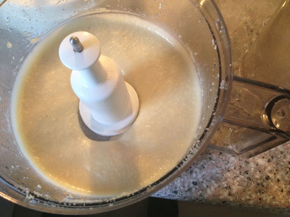 It looks like soup, but don't worry it is just as it should be. Just keep blitzing as the marzipan cools down a bit.