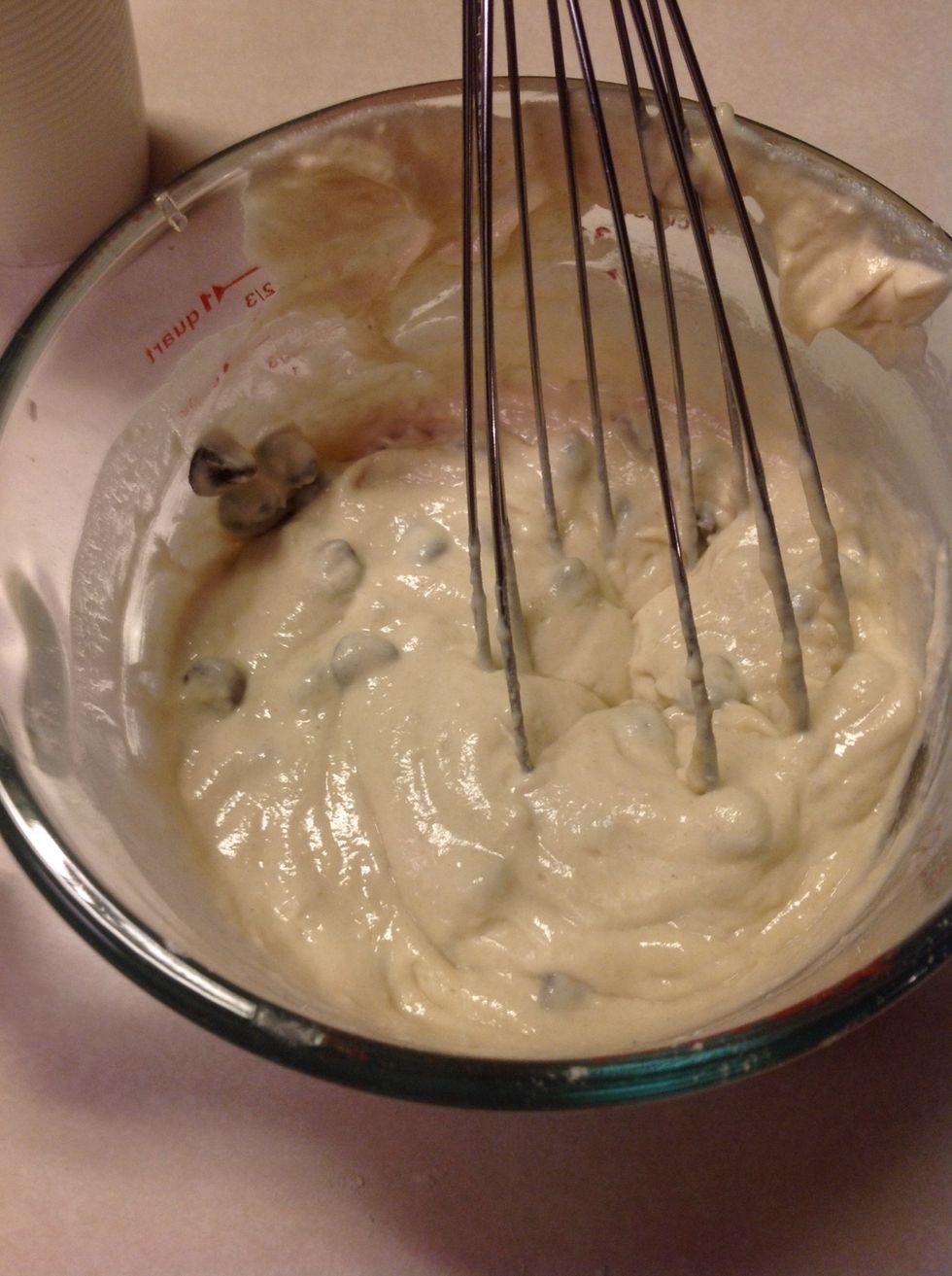 It looks like this. Thick and creamy with no powder left.