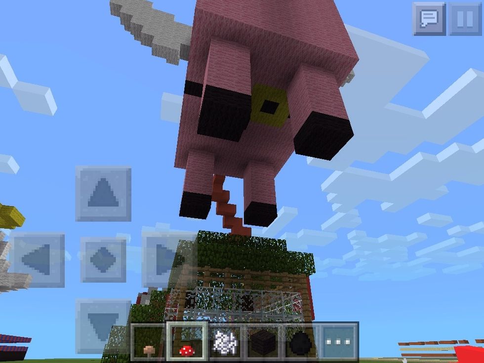 It needs shade so I did it under my giant pig