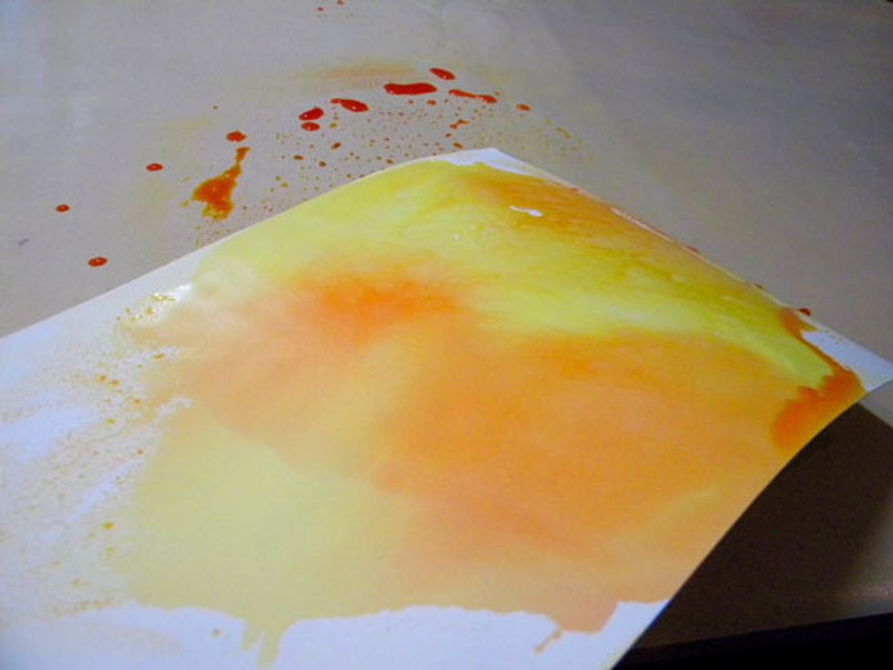 It's always a surprise when you pull the paper up and see the results! You can "print" a second time if you want to use up the spray. Or keep going to see what i like to do with the extra ink.