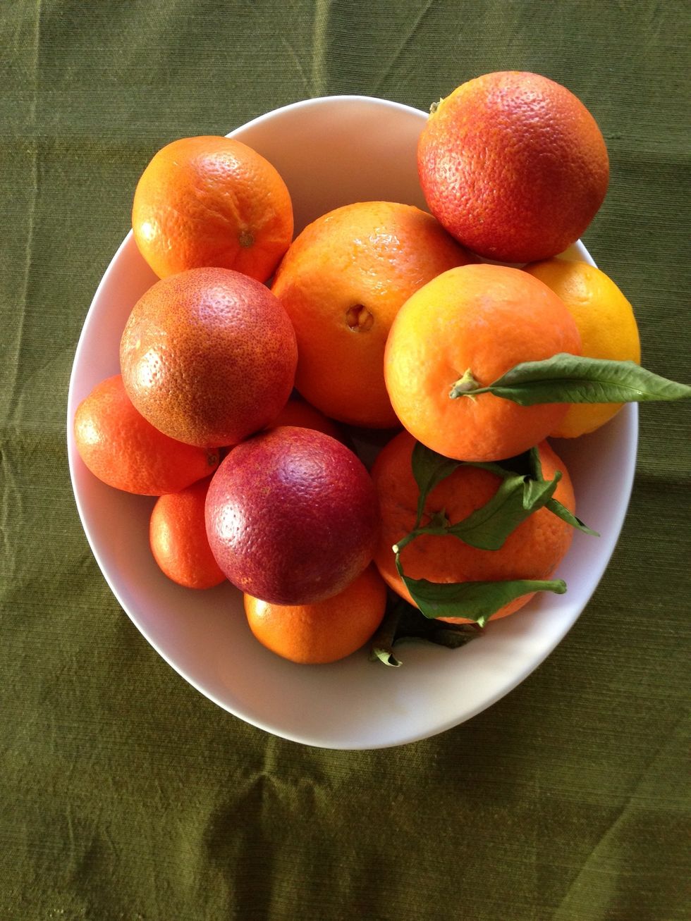 It's citrus season right now (winter). Stock up at your farmers market or local grocery store. Ask them about all the different flavor profiles. Use whichever citrus fruit appeals to you.