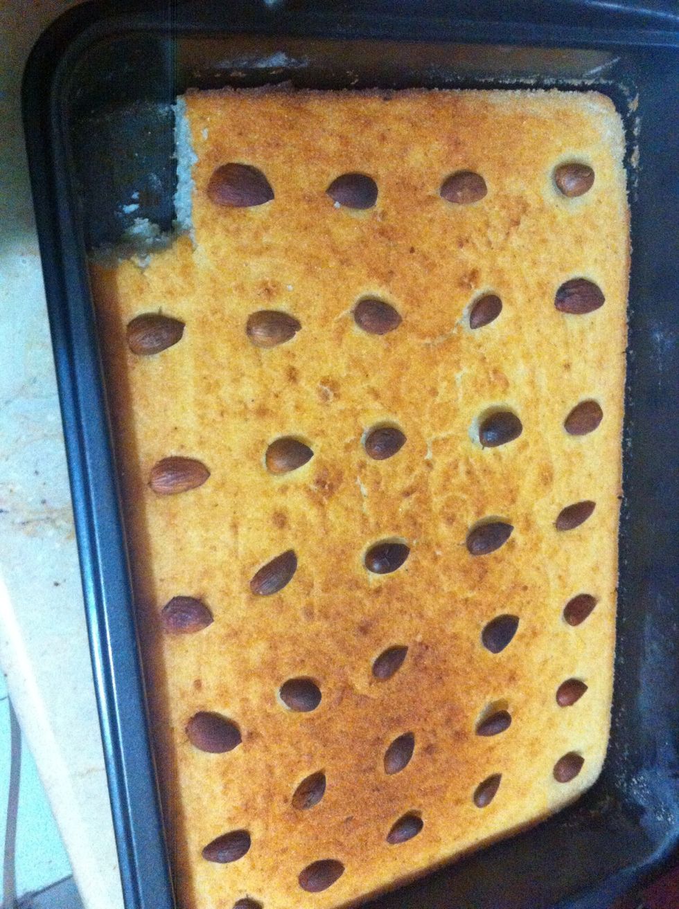 It's done after almost an hour. Take it out when nicely browned