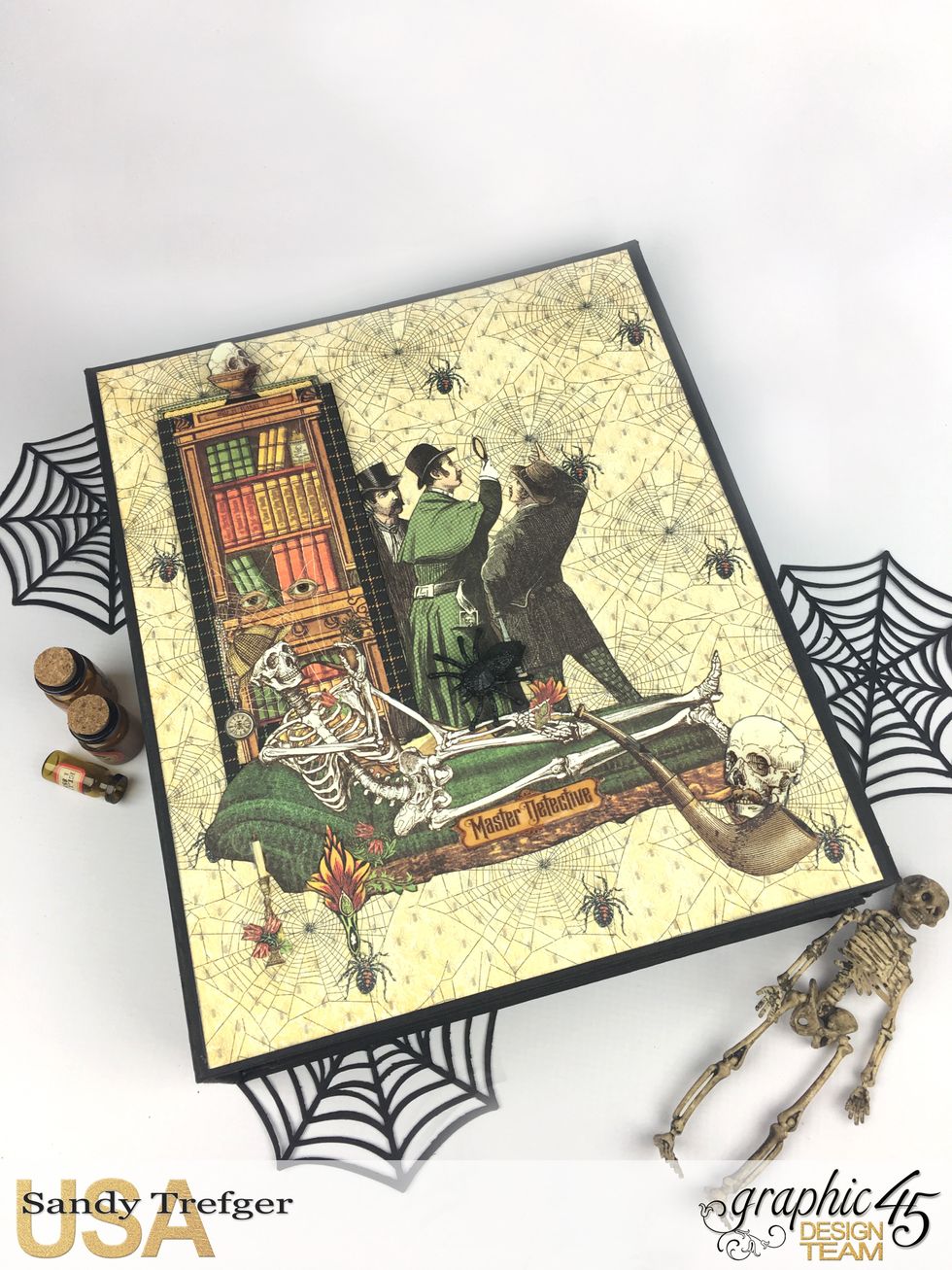 It's done! Thank you so much for following along. The next few photos show my finished Mysterious Folio Album using the fabulous Graphic 45 Master Detective!
