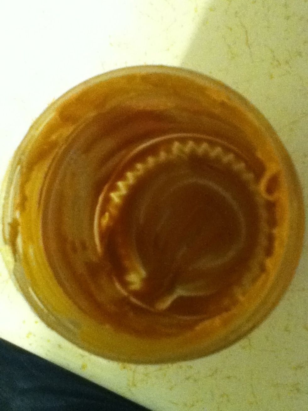 It's empty! But there's still a little bit of peanut butter in there..