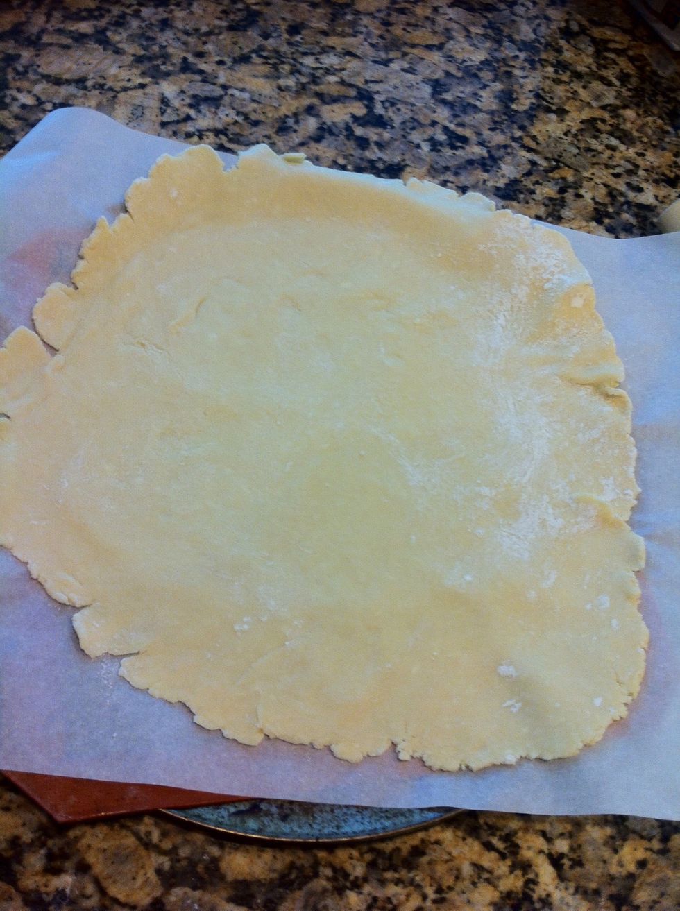 It's ok if it isn't perfectly round or perfectly in the middle. You will fold over all the edges soon