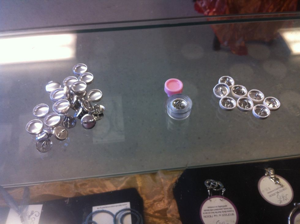 It's really easy to make covered buttons, and not as fiddly as you would think. I found the best priced supplies on etsy. I ordered 50 half inch button parts and an assembly tool.
