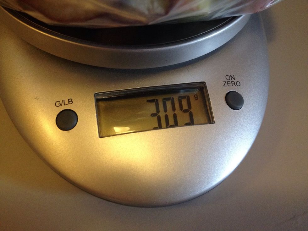 It should be 300 grams...