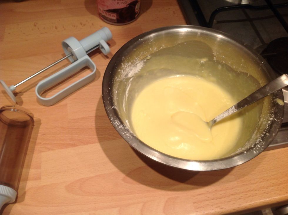 It should be thick like butter cream icing