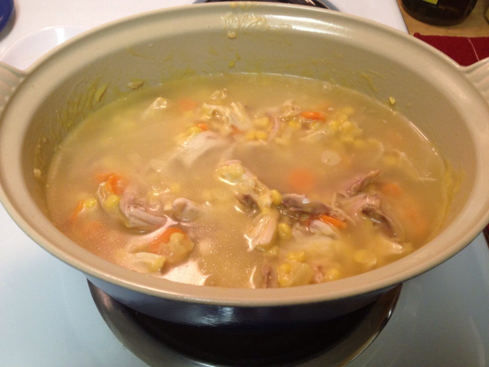 It should just cover the contents of your pot