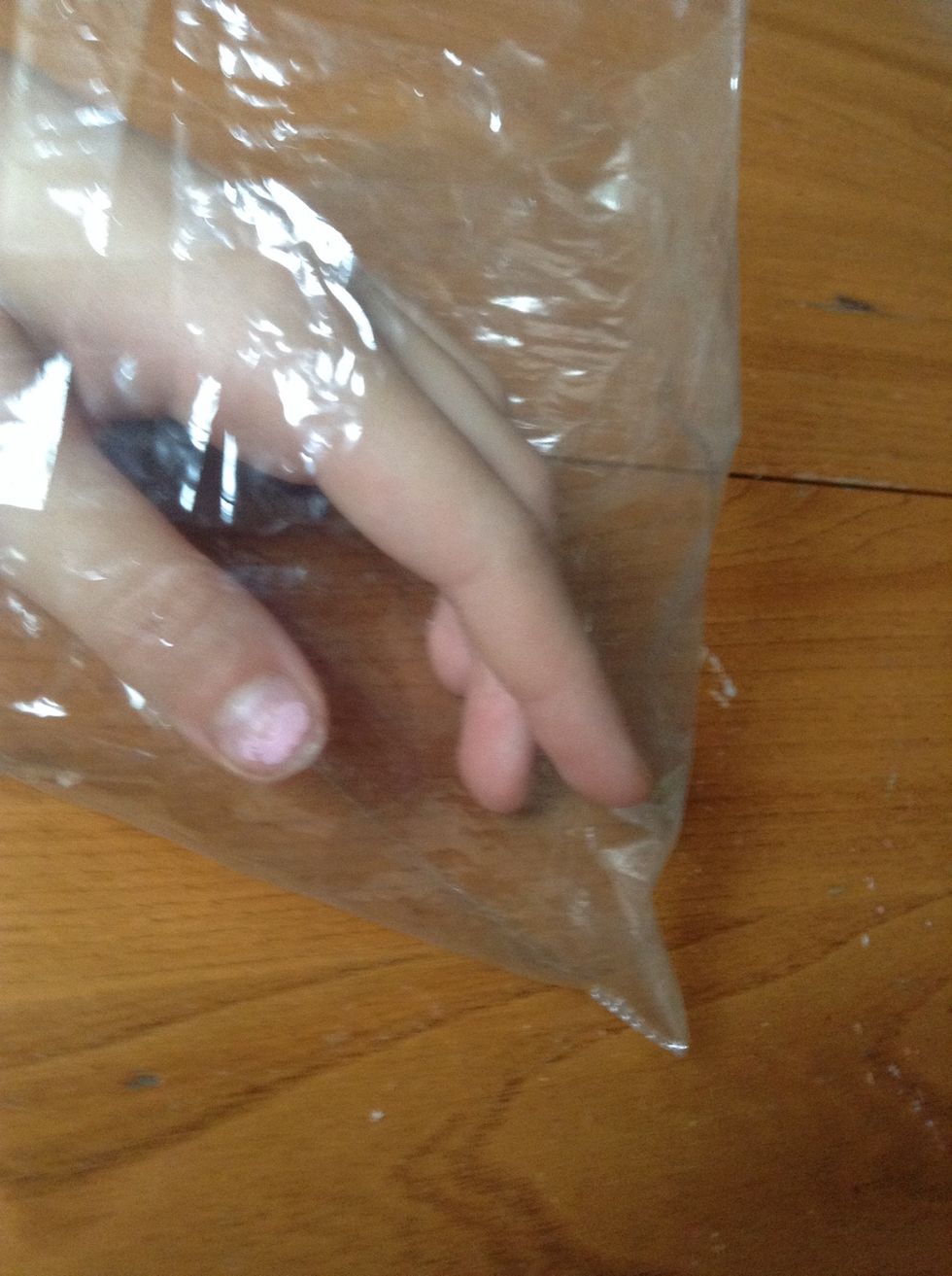 It should look like an icing bag