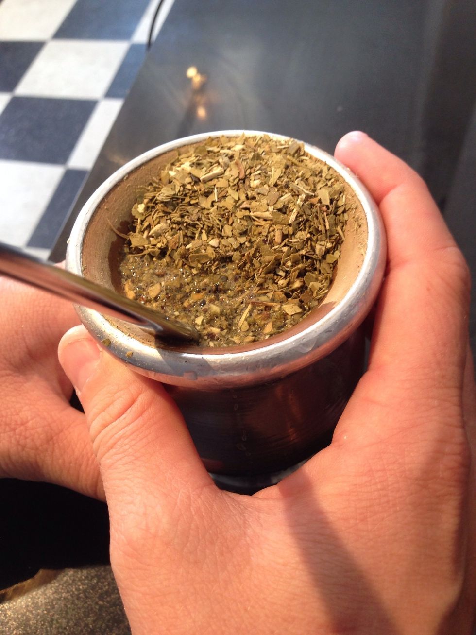 It should look like this: about 65% of the yerba mate is still dry