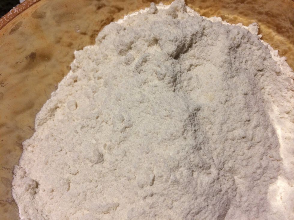 It should look like this after mixing in butter