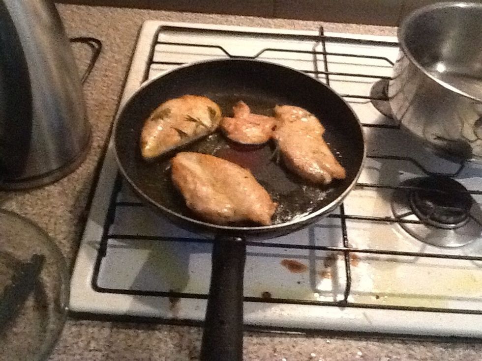 It should look like this after you flip it over, which is why this dish is called "Golden Chicken"