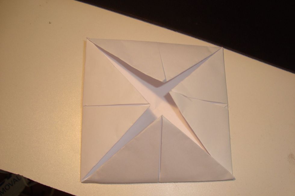 It should look like this once all corners and folded and creased.