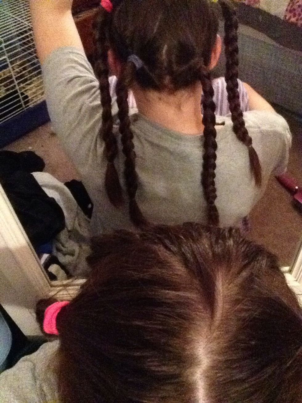 It should look like this once all four sections are braided