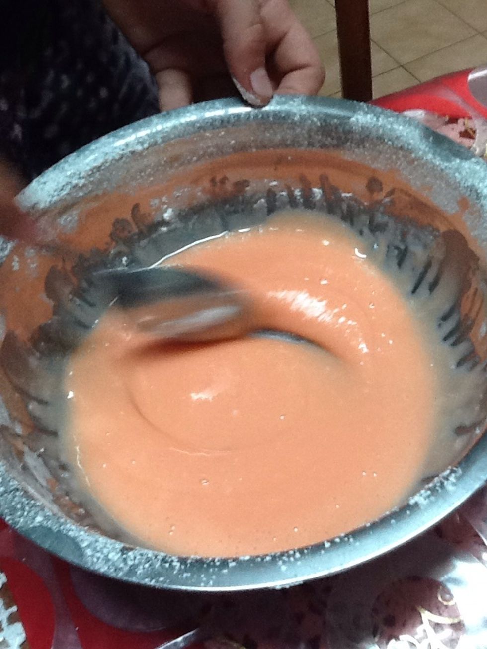 It should look like this once you've finished mixing it.