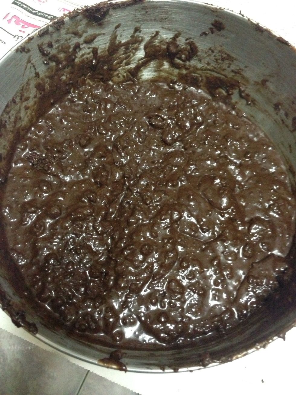 It should look like this or smoother if u were using electric mixer