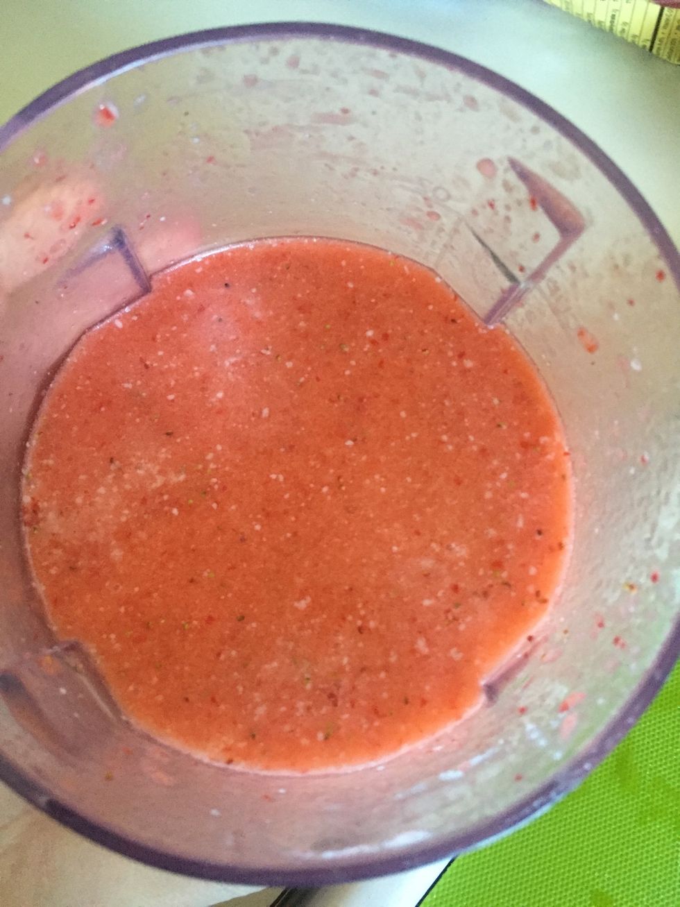 It should look like this (put it in the freezer for it to cool by the time the salad is done)