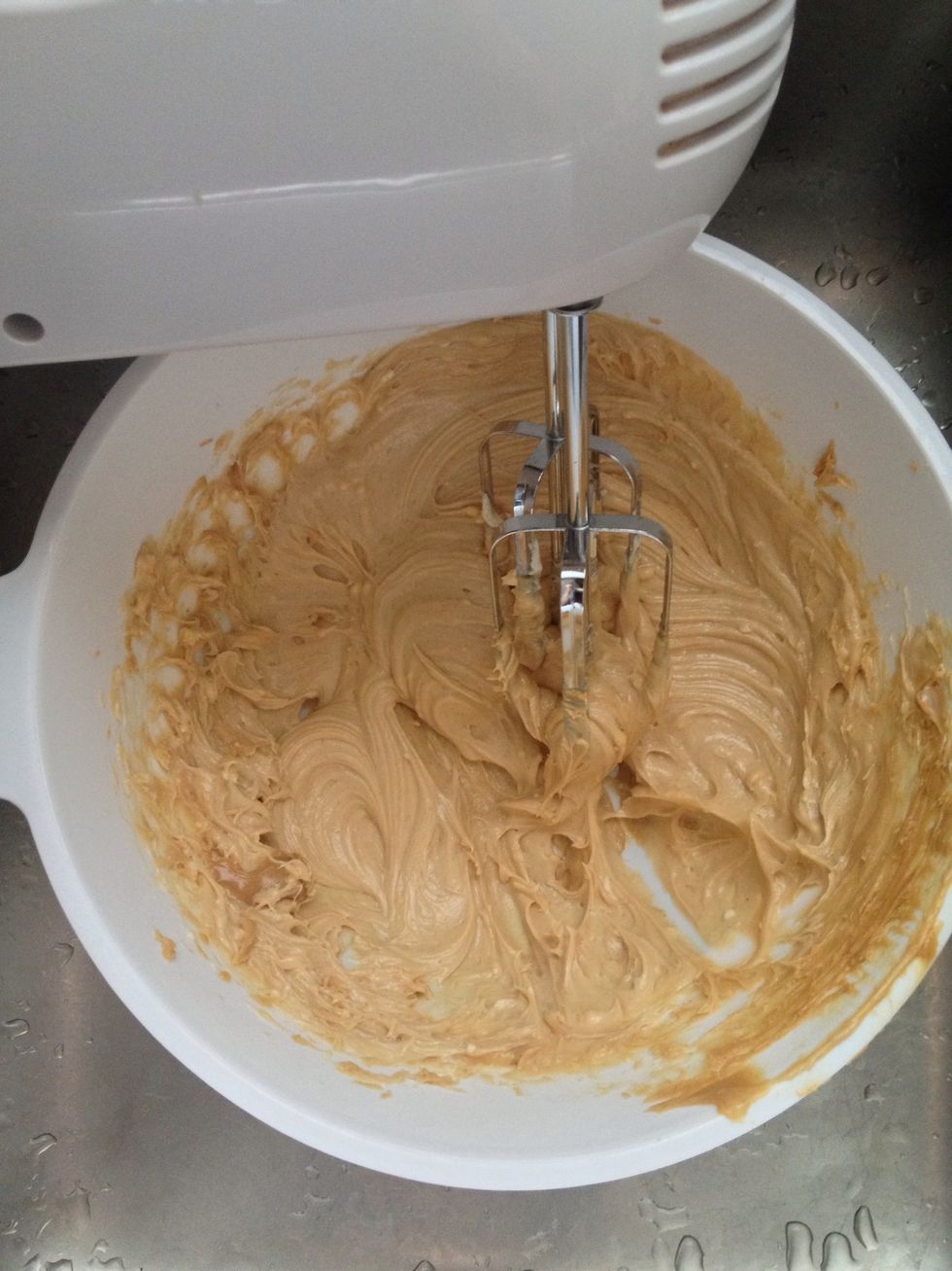 It should look like this. The dough will seem really runny for a cookie recipe; somewhere between a dough and a batter. A little taste-test at this point is in order. Taste at your own risk ;)